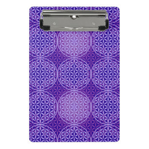 Blume des Lebens - Muster der Briefmarke - lila Mini Klemmbrett