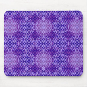 Blume des Lebens - Muster der Briefmarke - lila Mousepad