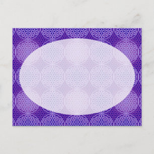 Blume des Lebens - Muster der Briefmarke - lila Postkarte
