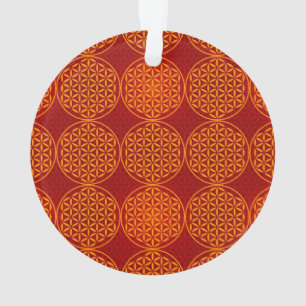 Blume des Lebens - Muster der Briefmarke - orange Ornament