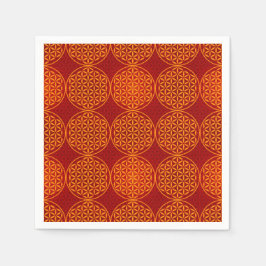 Blume des Lebens - Muster der Briefmarke - orange Serviette