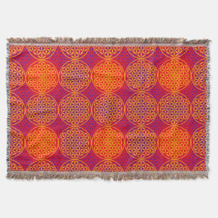 Blume des Lebens - Muster der Briefmarke - orangef Decke