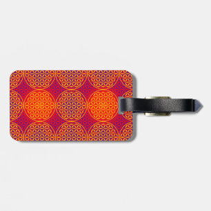 Blume des Lebens - Muster der Briefmarke - orangef Gepäckanhänger