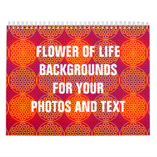 Blume des Lebens - Muster der Briefmarke - orangef Kalender