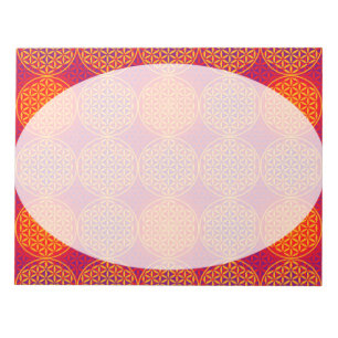 Blume des Lebens - Muster der Briefmarke - orangef Notizblock