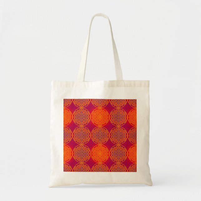 Blume des Lebens - Muster der Briefmarke - orangef Tragetasche (Vorne)