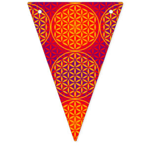 Blume des Lebens - Muster der Briefmarke - orangef Wimpelkette