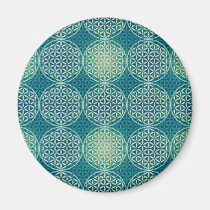Blume des Lebens - Muster der Briefmarke - Zyanbla Magnet