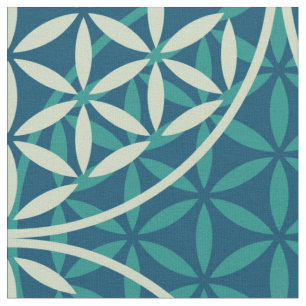 Blume des Lebens - Muster der Briefmarke - Zyanbla Stoff