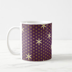 Blume des Lebens - nahtloses Muster - Gold Tasse