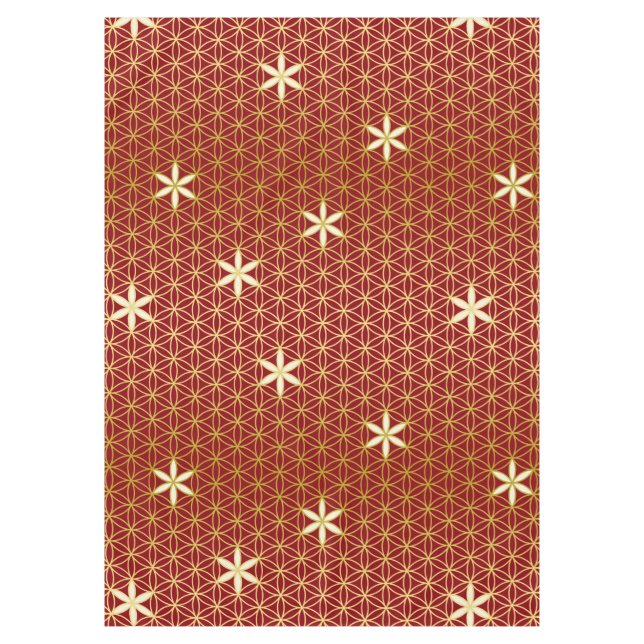 Blume des Lebens - nahtloses Muster - Gold Tischdecke (Vorderseite)