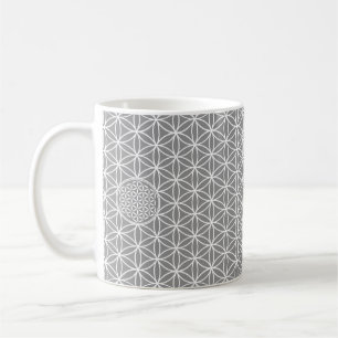 Blume des Lebens - nahtloses schlichtes Weiß + Ih Kaffeetasse