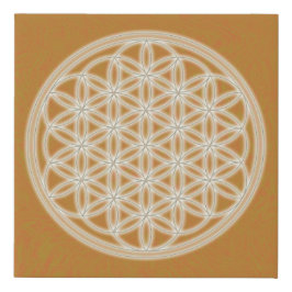 Blume des Lebens - Orange - Künstlicher Leinwanddruck