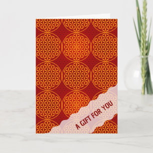 BLUME DES LEBENS - orange rotes Muster Karte