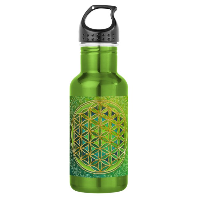 Blume des Lebens - Ornament II Trinkflasche (Vorderseite)
