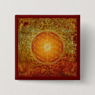 Blume des Lebens - Ornament III Button