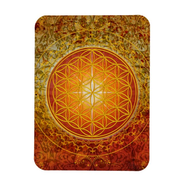 Blume des Lebens - Ornament III Magnet (Vertikal)