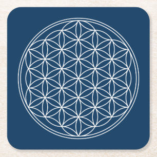 Blume des Lebens Rechteckiger Pappuntersetzer