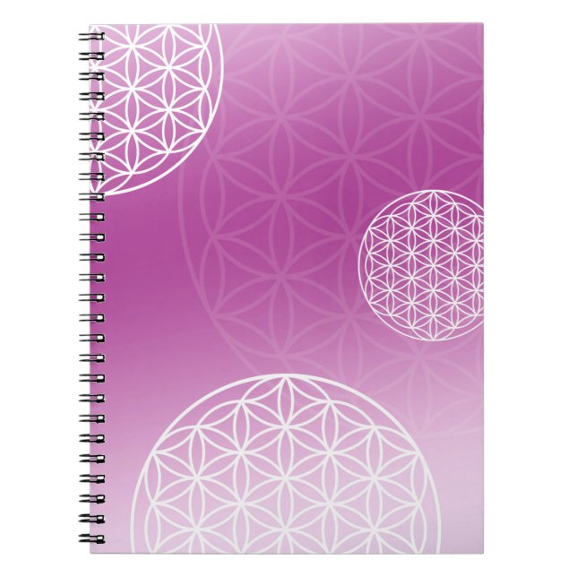 Blume des Lebens Rosa Notizblock (Vorderseite)