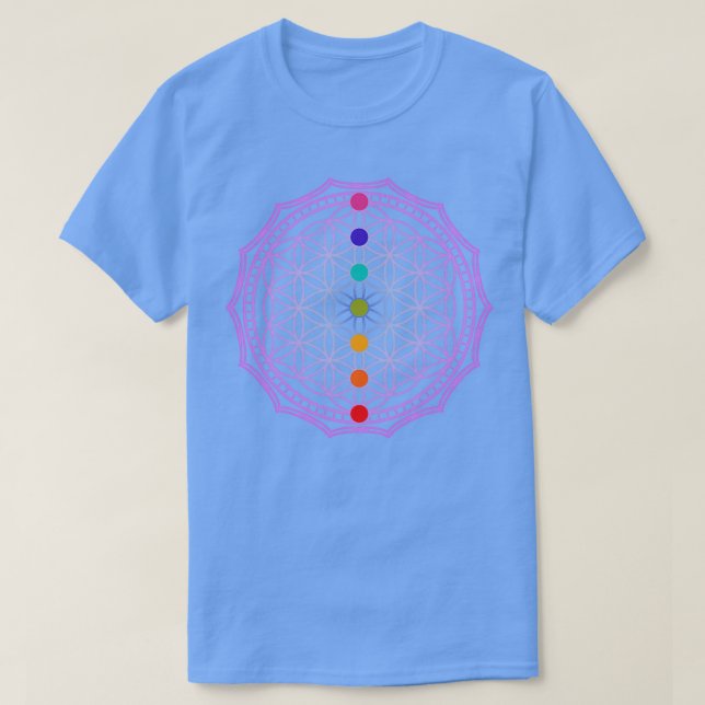 Blume des Lebens rosa T-Shirt (Design vorne)