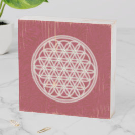 Blume des Lebens - Rot - Holzkisten Schild