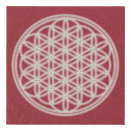 Blume des Lebens - Rot - Künstlicher Leinwanddruck