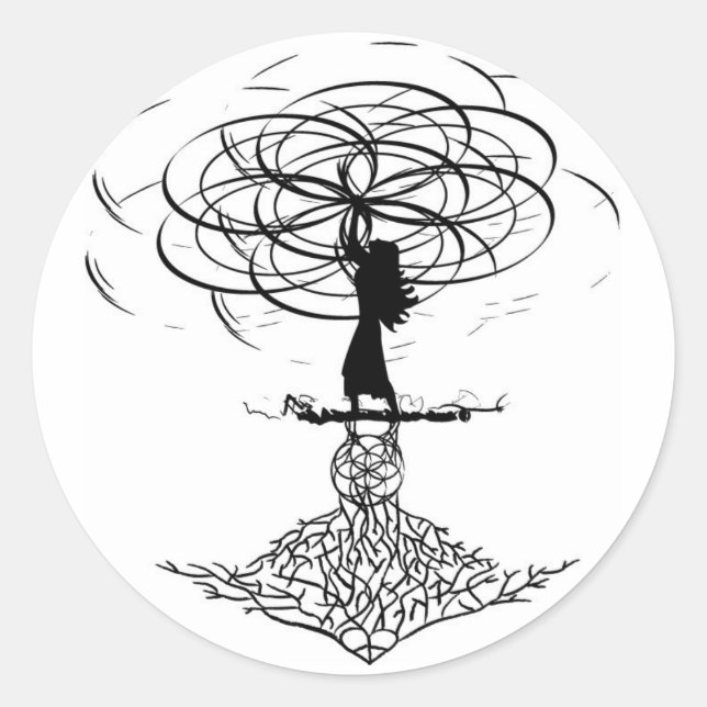 Blume des Lebens Runder Aufkleber (Vorderseite)