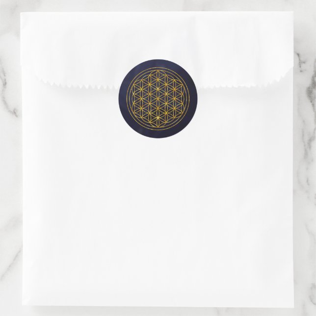 Blume des Lebens Runder Aufkleber (Tasche)