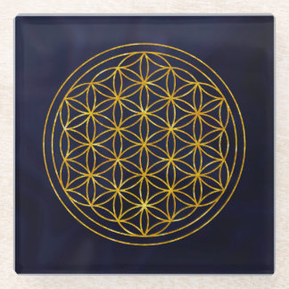 Blume des Lebens, sakrale geometrische, zen, chakr Glasuntersetzer