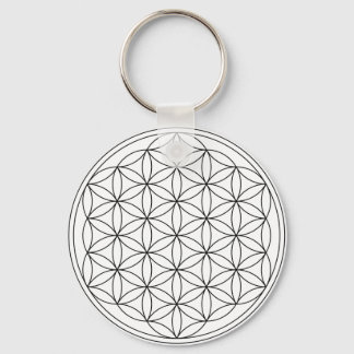 Blume des Lebens (Schwarz und Weiß) Schlüsselanhänger