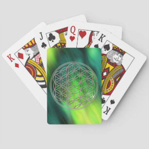 BLUME DES LEBENS - silber / Flower of Life Spielkarten