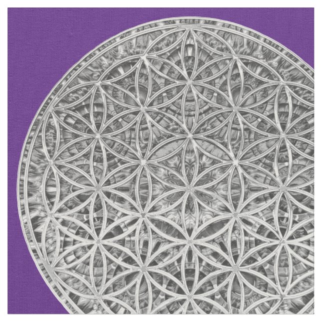BLUME DES LEBENS - Silbermedaille Stoff (Nahaufnahme)