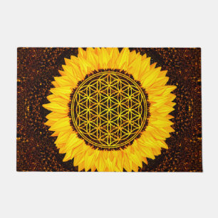 Blume des Lebens - Sonnenblume #2 Fußmatte