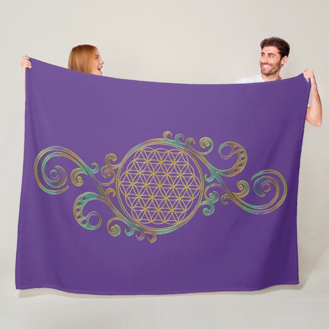 Blume des Lebens - Spiralen Ornamente 1 Fleecedecke (Beispiel)