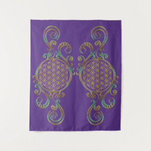 Blume des Lebens - Spiralen Ornamente 1 Wandteppich