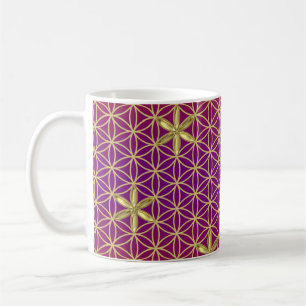 Blume des Lebens - Stempel nahtloses Muster - rotg Kaffeetasse