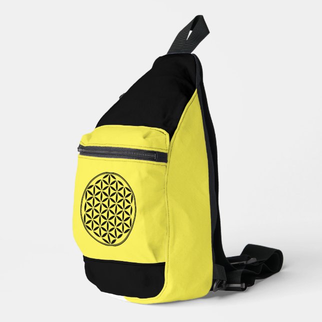 BLUME DES LEBENS - Symbol der heiligen Geometrie,  Crossbody Bag (Rechte Ecke)