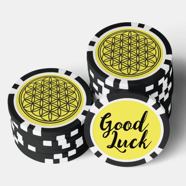 BLUME DES LEBENS - Symbol der heiligen Geometrie,  Pokerchips (Stapel)