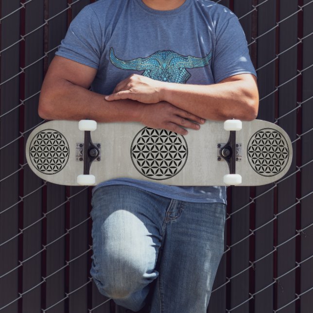 BLUME DES LEBENS - Symbol der heiligen Geometrie,  Skateboard (Außenbereich 3)
