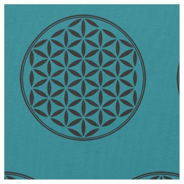 BLUME DES LEBENS - Symbol der heiligen Geometrie,  Stoff (Nahaufnahme)