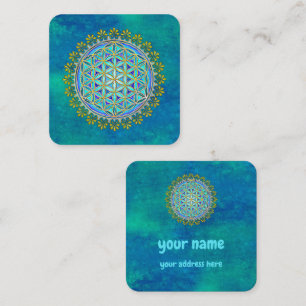 Blume des Lebens - Vintage Blossom - Ornamente 1 Quadratische Visitenkarte