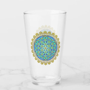 Blume des Lebens - Vintage-Blüten-Ornamente 1 Glas