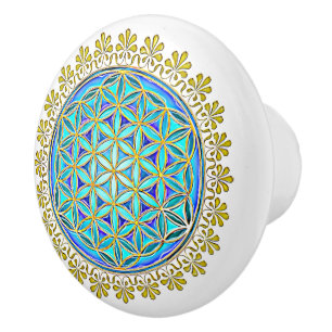 Blume des Lebens - Vintage-Blüten-Ornamente 1 Keramikknauf