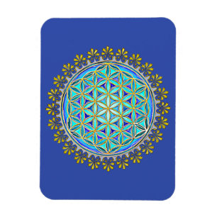 Blume des Lebens - Vintage-Blüten-Ornamente 1 Magnet