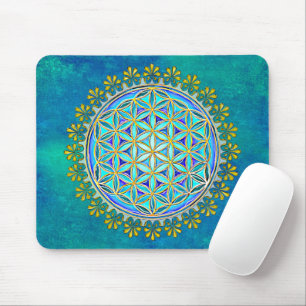 Blume des Lebens - Vintage-Blüten-Ornamente 1 Mousepad