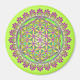 Blume des Lebens - Vintage-Blüten-Ornamente 2 Magnet