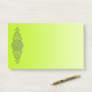Blume des Lebens - Vintage Ornamente blau gold Post-it Klebezettel