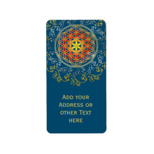 Blume des Lebens - Vintage Ornamente Mandala 1 Adressaufkleber