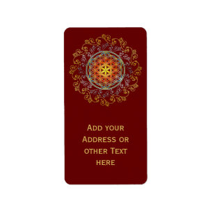 Blume des Lebens - Vintage Ornamente Mandala 1 Adressaufkleber