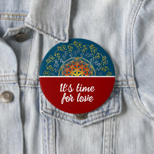 Blume des Lebens - Vintage Ornamente Mandala 1 Button